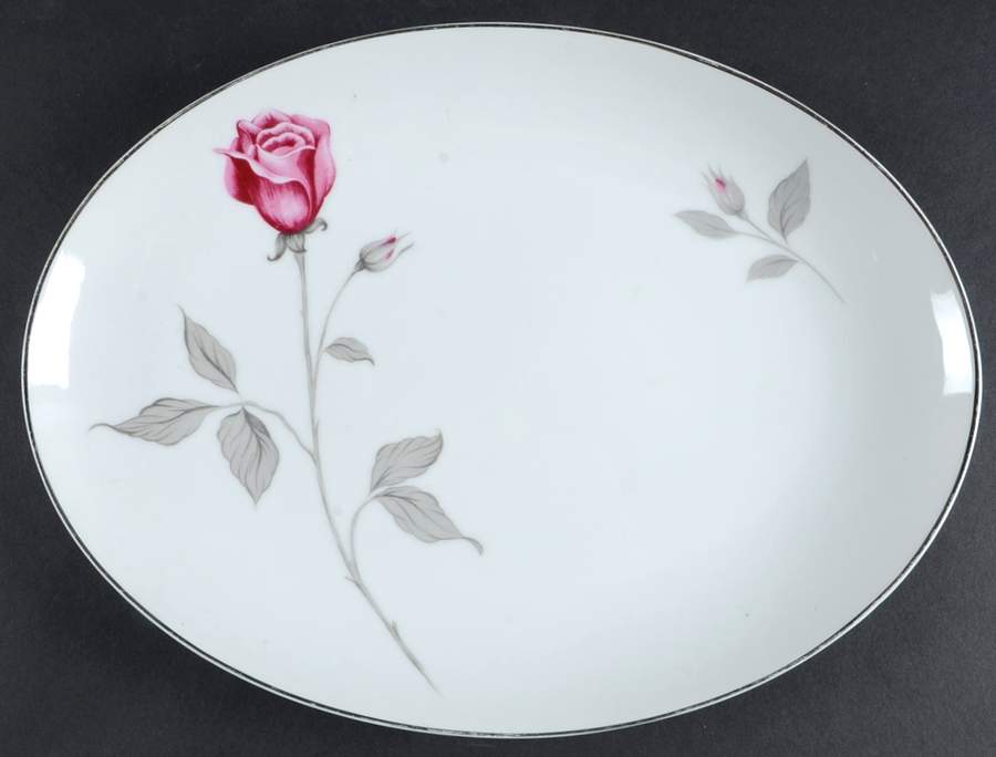Treasure (Pink Roses) 12" Oval Serving Platter by Contour-1