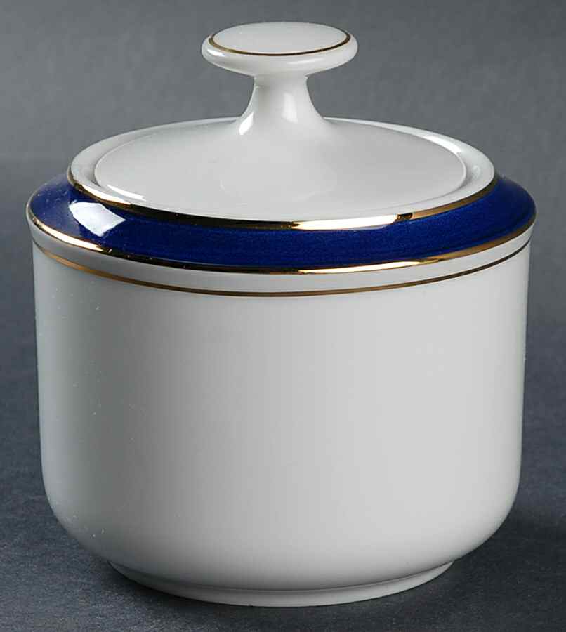 Prestige Blue Sugar Bowl & Lid by Crown Porcelain-1