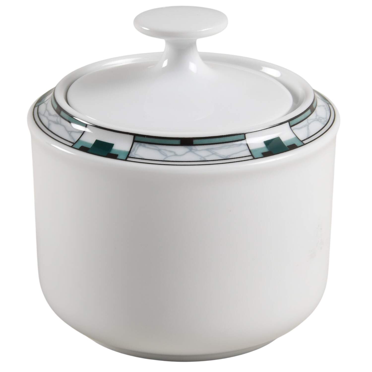 Prestige Green Sugar Bowl & Lid by Crown Porcelain-1
