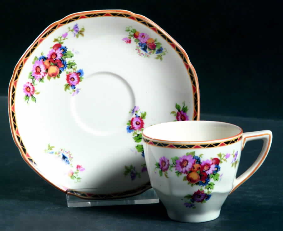 1504 Flat Demitasse Cup & Saucer Set by Crown Ducal-1