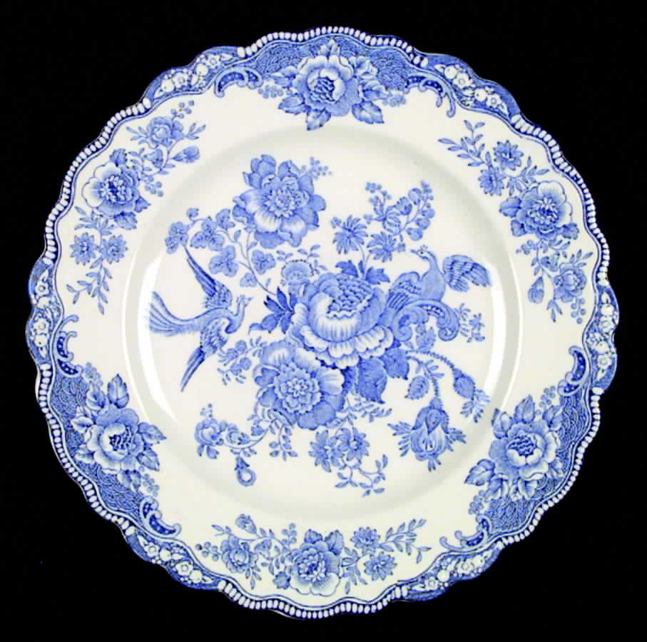 Bristol Blue Scalloped Dinner Plate by Crown Ducal-1