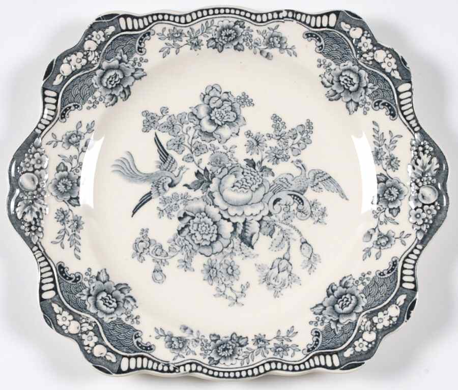 Bristol Dove Grey Square Handled Cake Plate by Crown Ducal-1