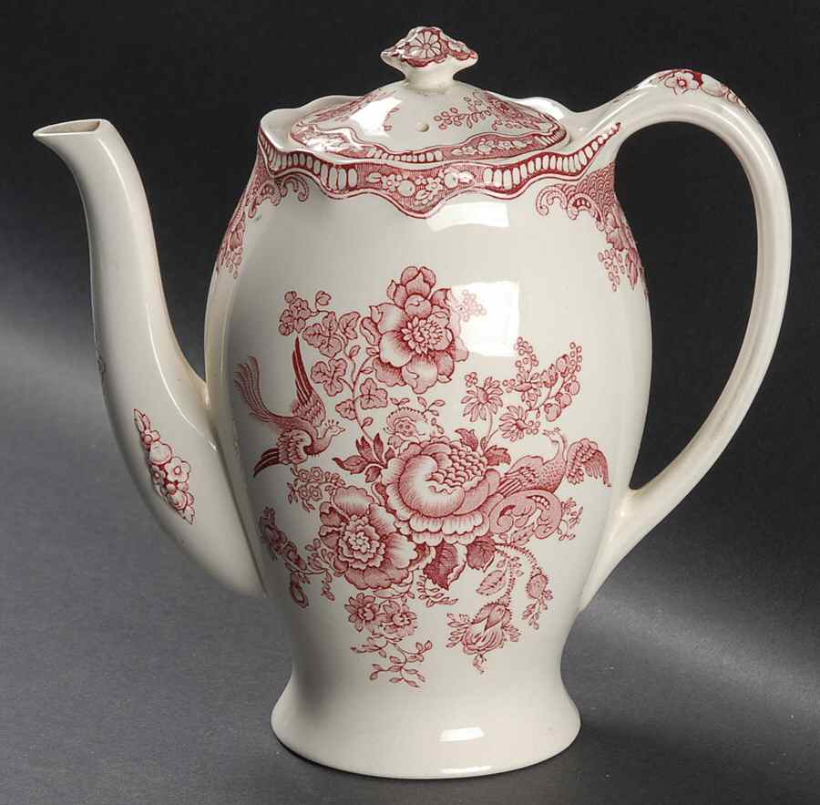 Bristol Pink (Cream) Coffee Pot & Lid by Crown Ducal-1