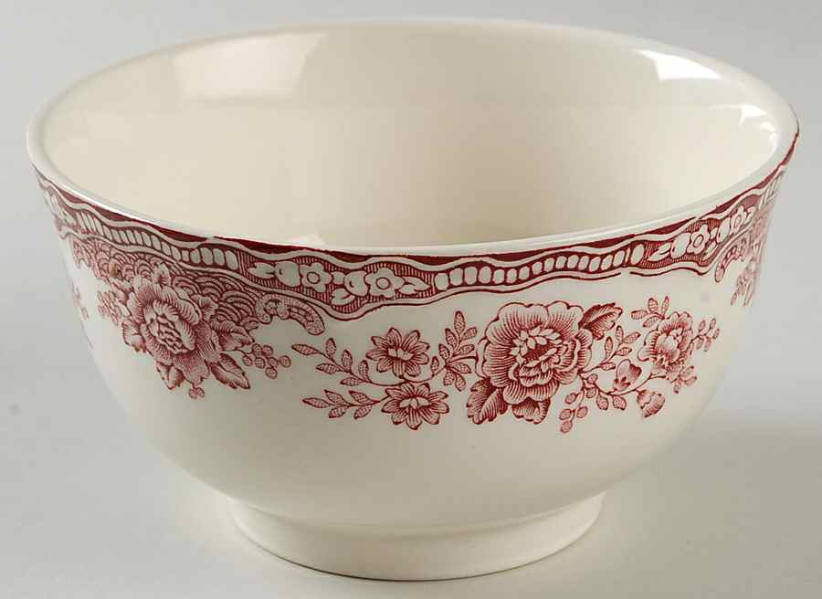 Bristol Pink (Cream) Cranberry Bowl by Crown Ducal-1