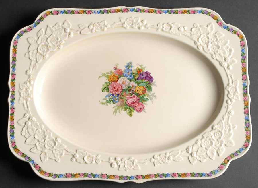 Charm 13" Oval Serving Platter by Crown Ducal-1