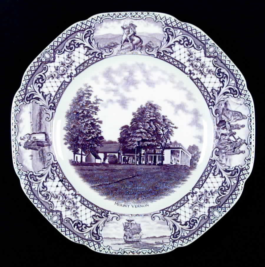 Colonial Times Mulberry (Scalloped) Dinner Plate by Crown Ducal-1