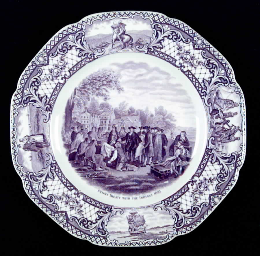 Colonial Times Mulberry (Scalloped) Dinner Plate by Crown Ducal-1