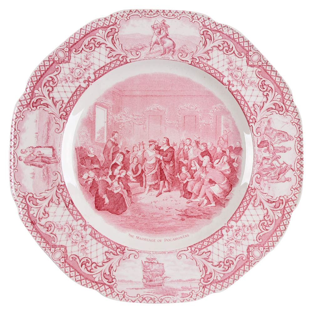 Colonial Times Pink (Scalloped) Dinner Plate by Crown Ducal-1