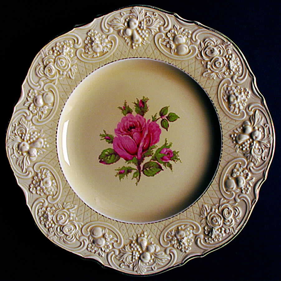 Rose Marie (Pink) Dinner Plate by Crown Ducal-1