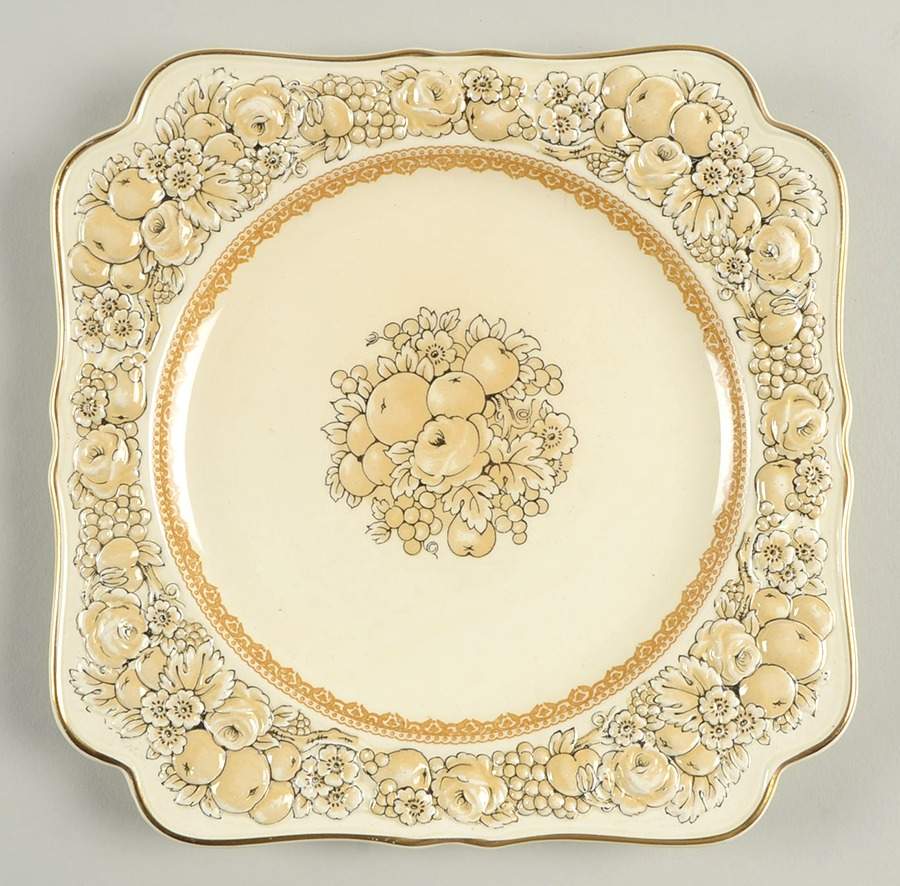 CRD68 Square Salad Plate by Crown Ducal-1