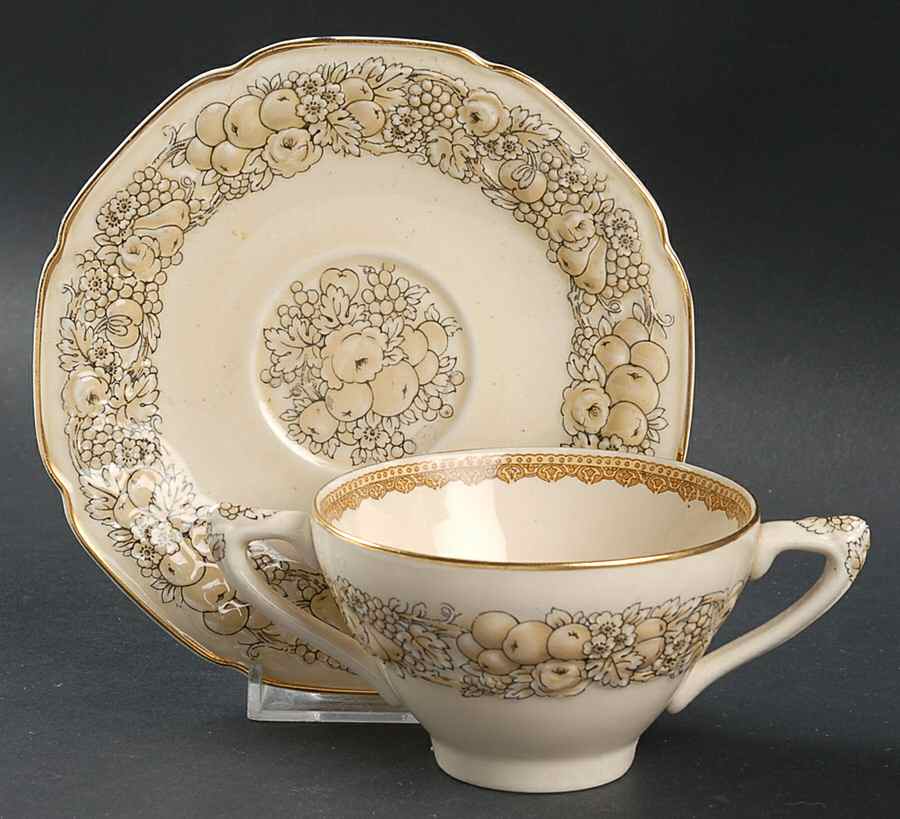 CRD68 Flat Bouillon Cup & Saucer by Crown Ducal-1