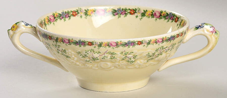 Ferncroft Flat Cream Soup Bowl by Crown Ducal-1