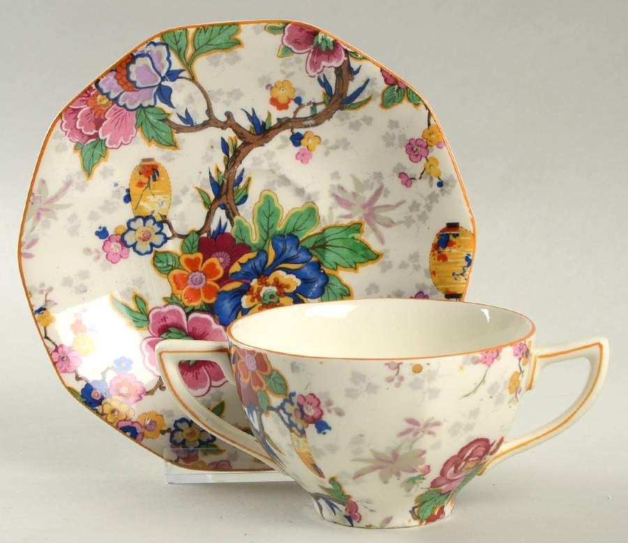 Festival Flat Bouillon Cup & Saucer by Crown Ducal-1