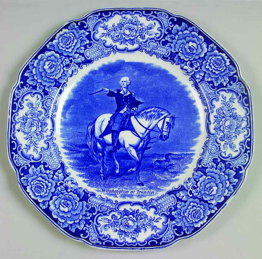 George Washington Memorial Blue Dinner Plate by Crown Ducal-1