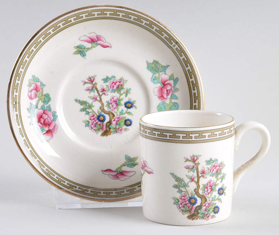 Indian Tree Flat Demitasse Cup & Saucer Set by Crown Ducal-1