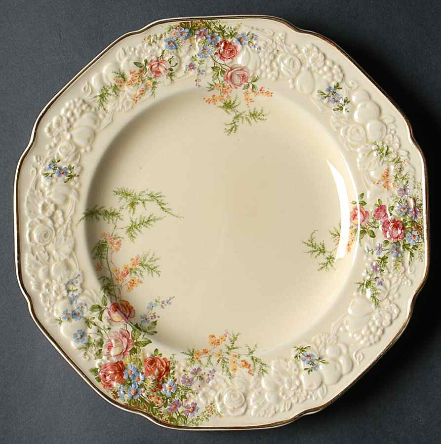 Rosalie Dinner Plate by Crown Ducal-1