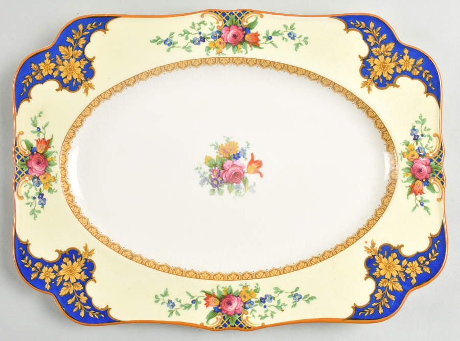 Westminster (Round, Scalloped) 10" Oval Serving Platter by Crown Ducal-1