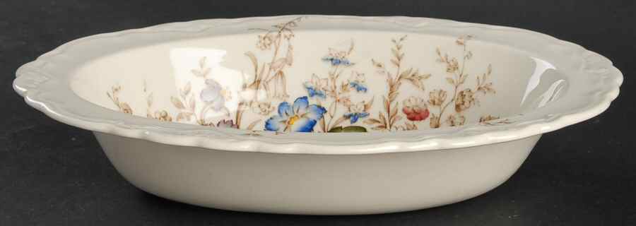 Wilmslow Brown Multicolor 10" Oval Vegetable Bowl by Crown Ducal-1