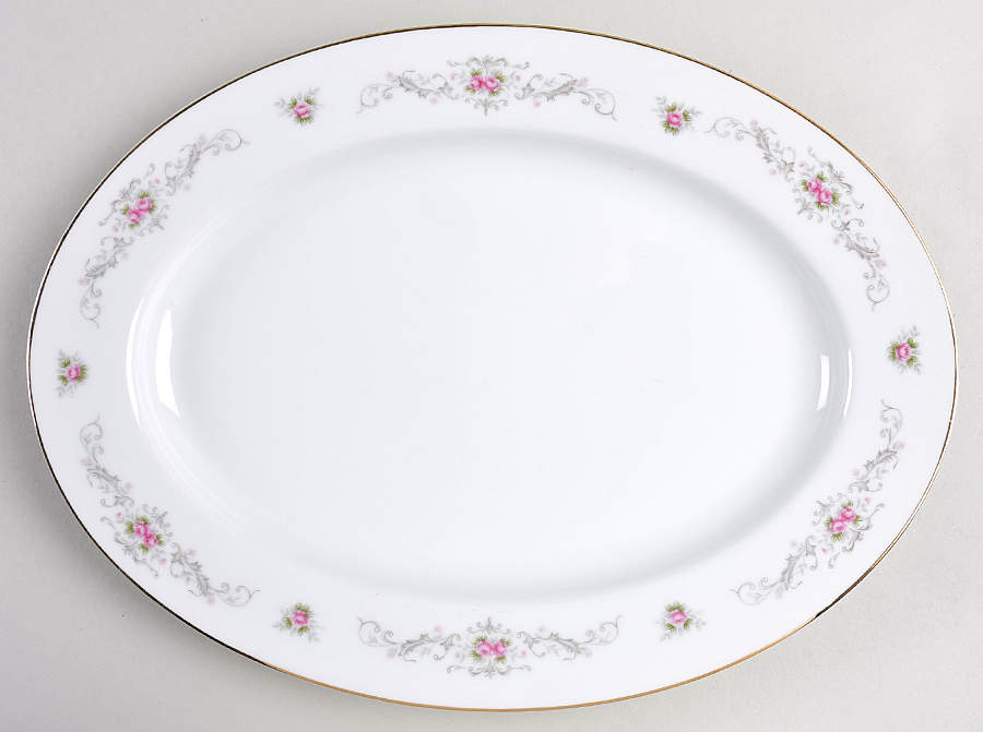 Blossom Time 12" Oval Serving Platter by Crest Wood-1