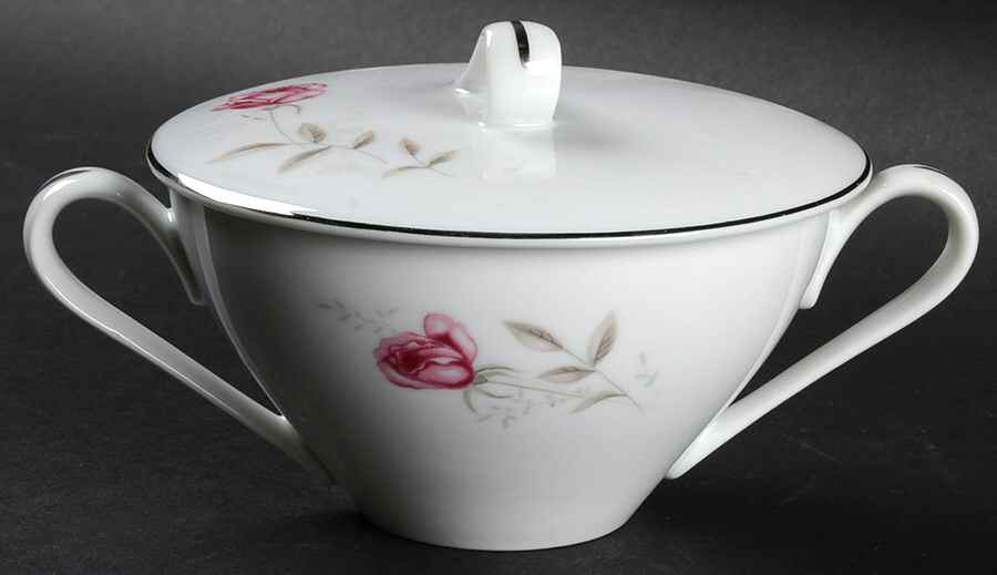 Misty Rose Sugar Bowl & Lid by Crest Wood-1