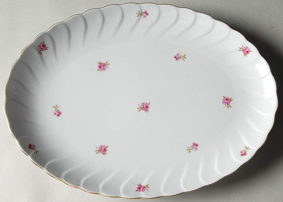 Park Avenue (Scalloped) 12" Oval Serving Platter by Craftsman (Japan)-1