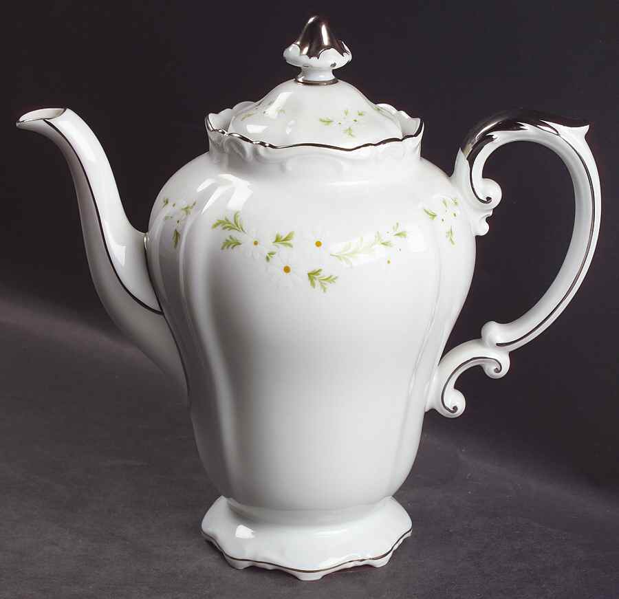 Bridal Wreath Coffee Pot & Lid by Crown Jewel-1