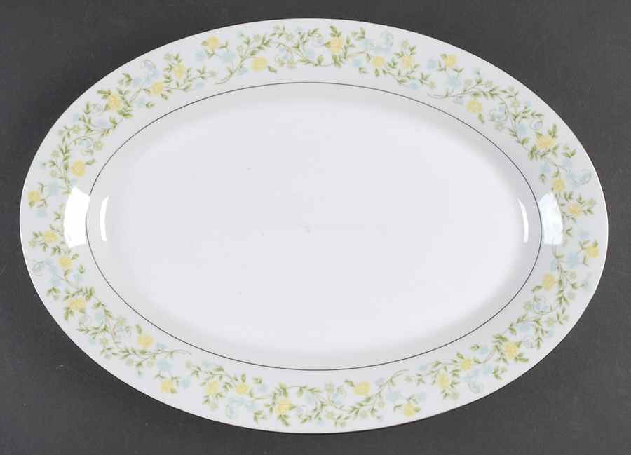 Spring Garden 14" Oval Serving Platter by Crown Ming-1