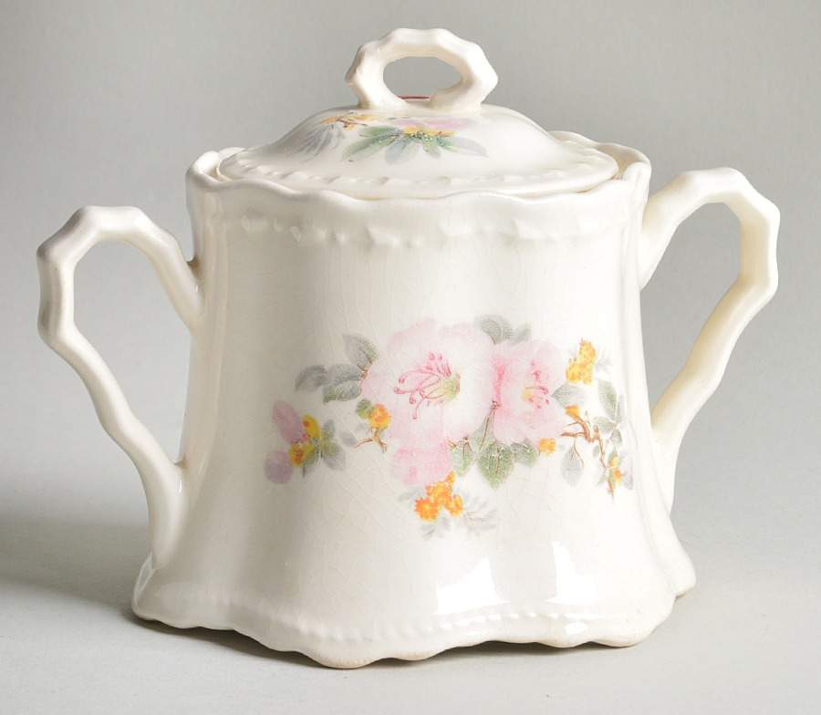 Apple Blossom Sugar Bowl & Lid by Crooksville-1