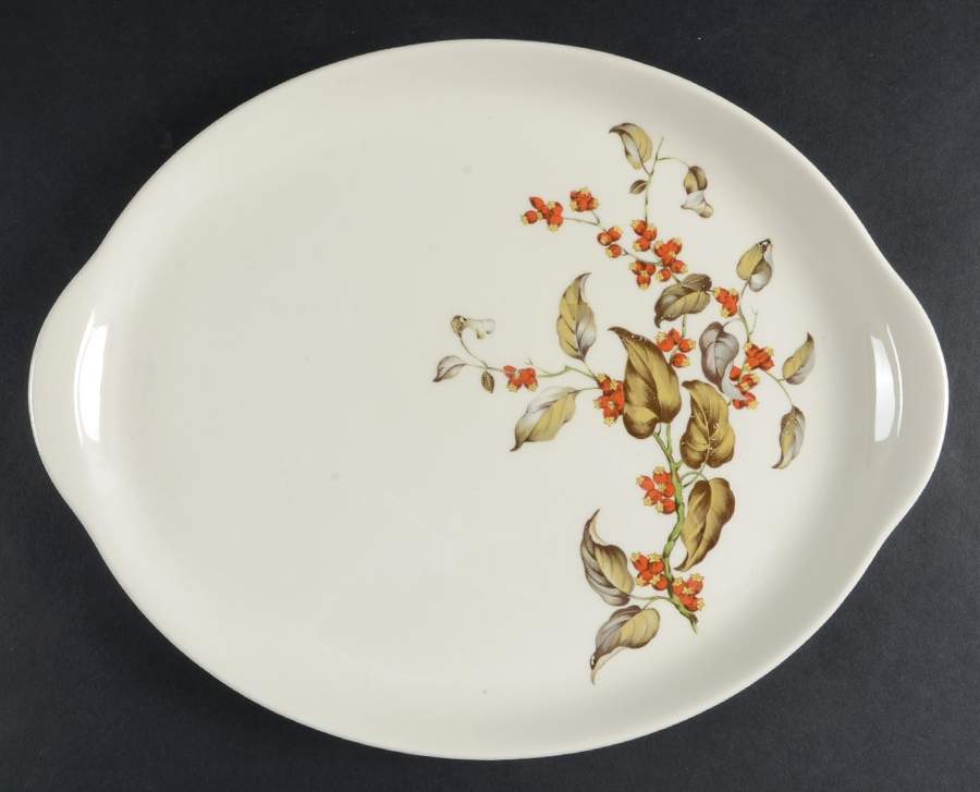 Bittersweet 13" Oval Serving Platter by Crooksville-1