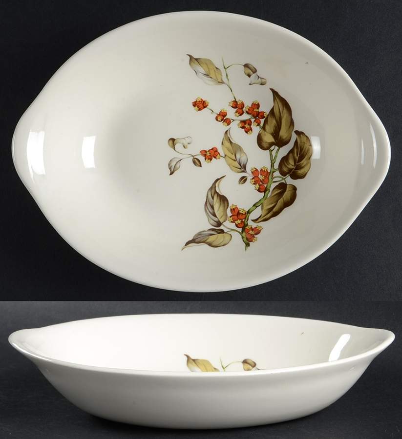 Bittersweet 9" Oval Vegetable Bowl by Crooksville-1
