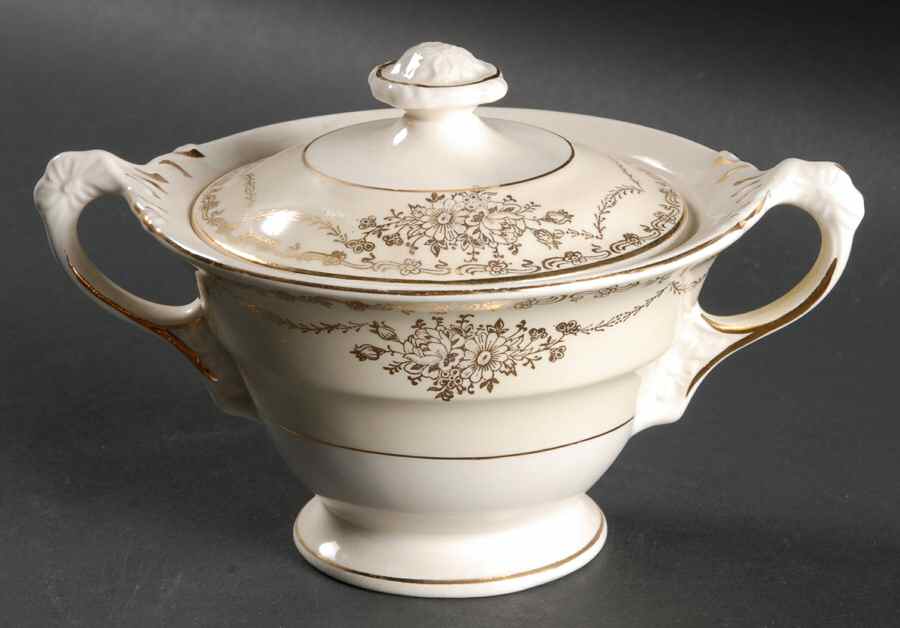 25007 Sugar Bowl & Lid by Crown Potteries-1