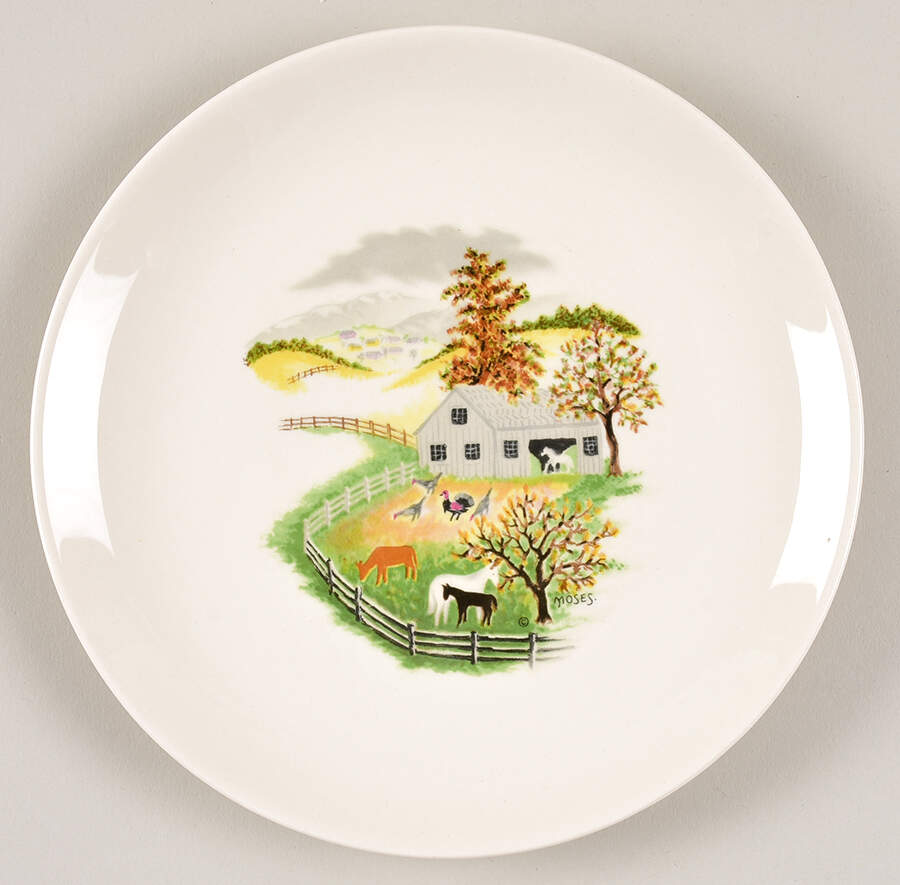Grandma Moses Salad Plate by Crown Potteries-1