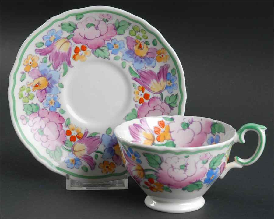 15227 Footed Cup & Saucer Set by Crown Staffordshire-1