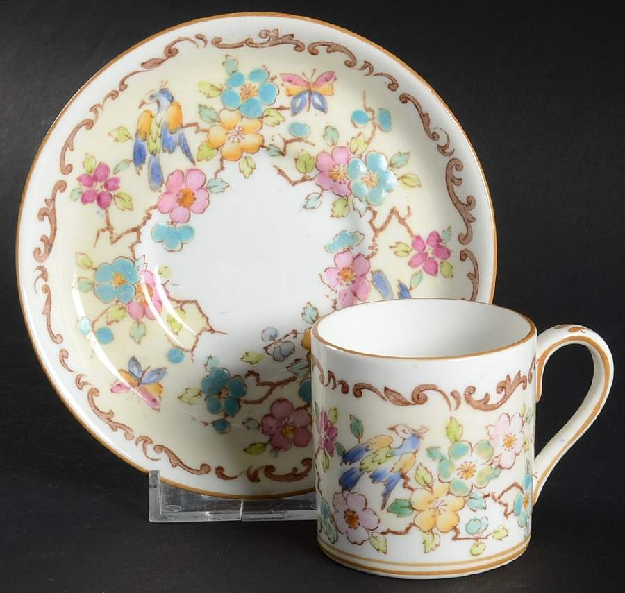 15663 Flat Demitasse Cup & Saucer Set by Crown Staffordshire-1