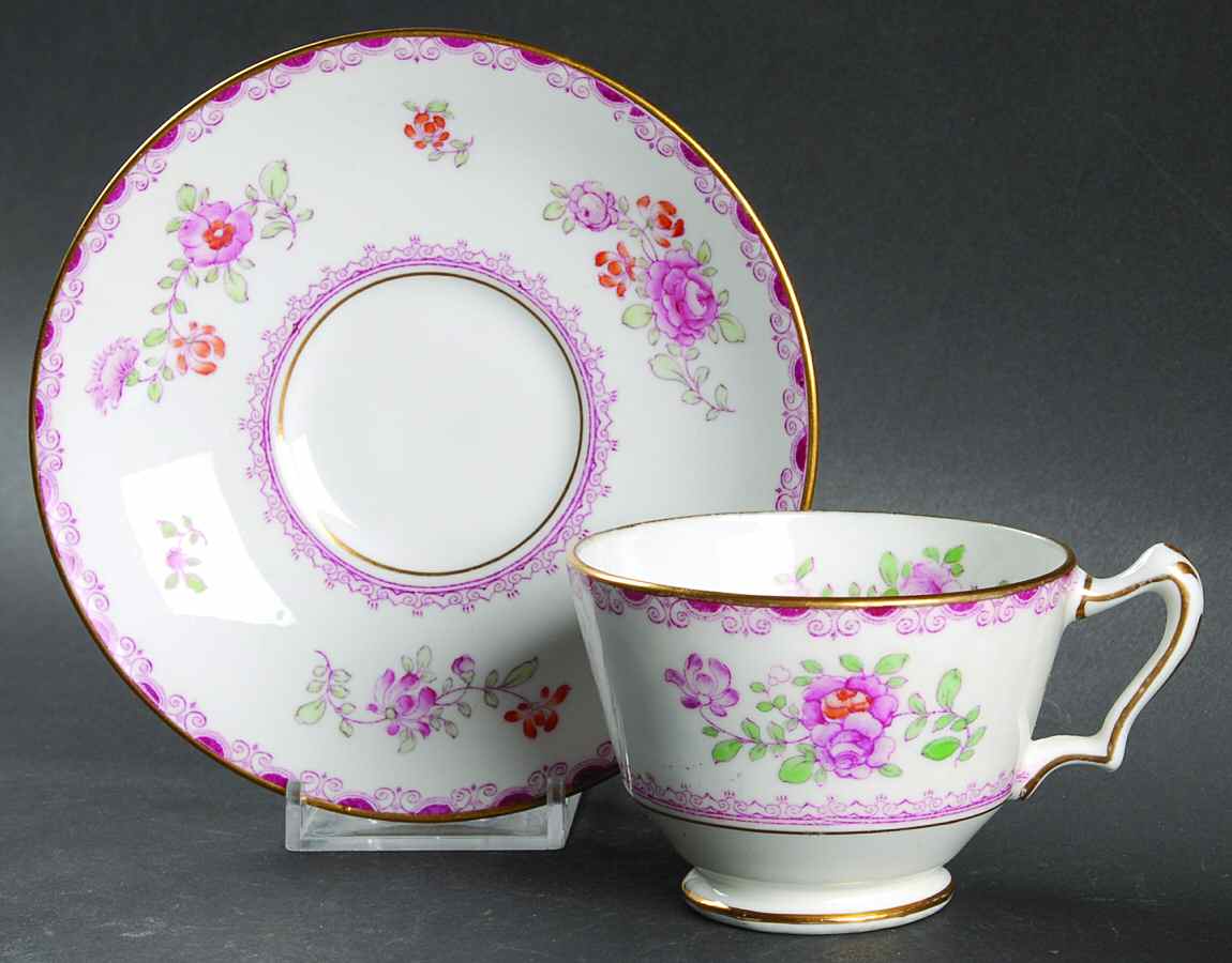 A5782 Footed Cup & Saucer Set by Crown Staffordshire-1