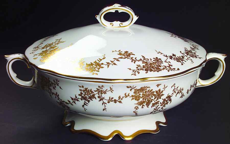 Aristocrat Round Covered Vegetable by Crown Staffordshire-1