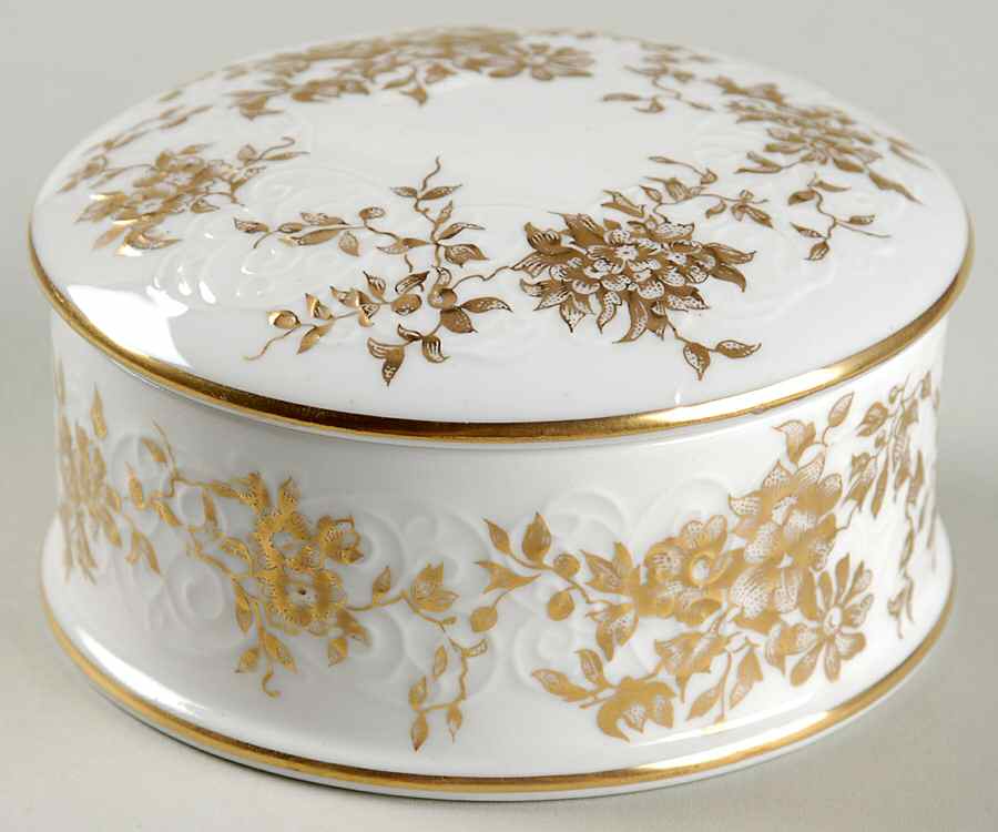 Aristocrat Round Box & Lid by Crown Staffordshire-1