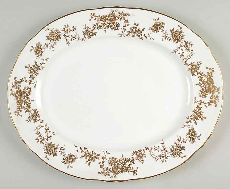 Aristocrat 13" Oval Serving Platter by Crown Staffordshire-1