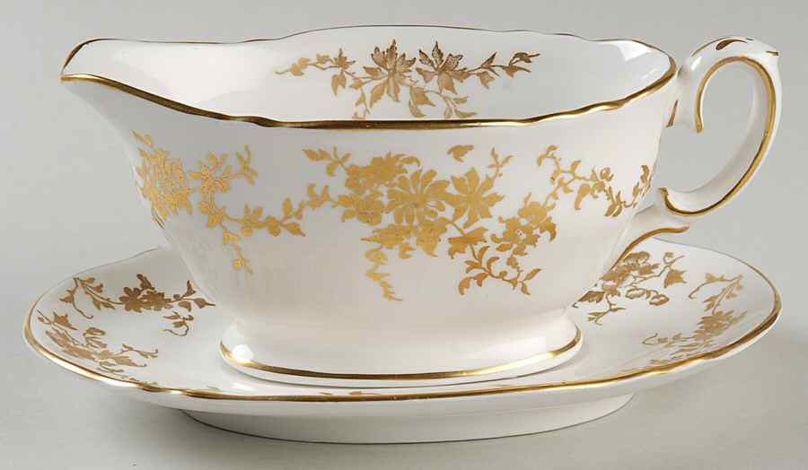 Aristocrat Gravy Boat & Underplate by Crown Staffordshire-1