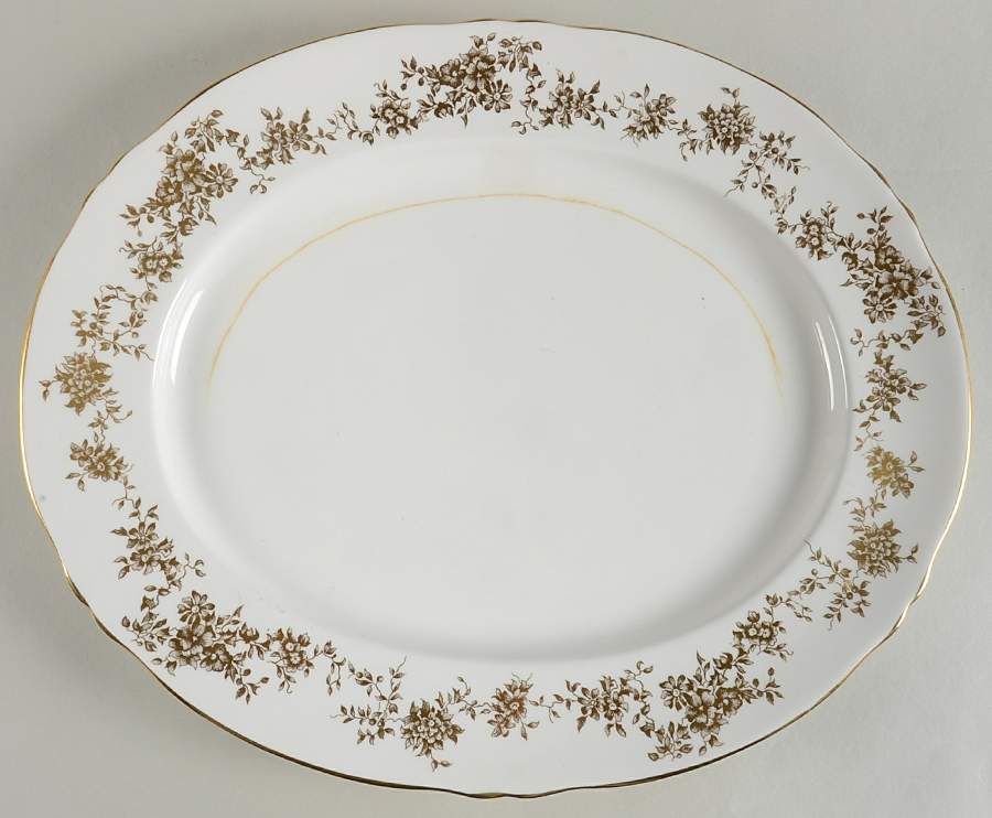 Aristocrat 15" Oval Serving Platter by Crown Staffordshire-1