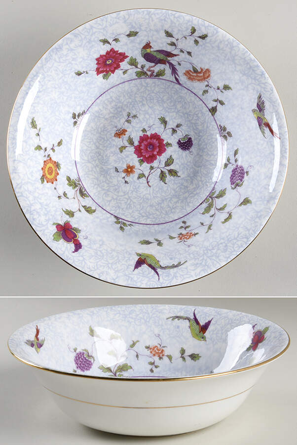 Bird of Paradise 8" Round Vegetable Bowl by Crown Staffordshire-1