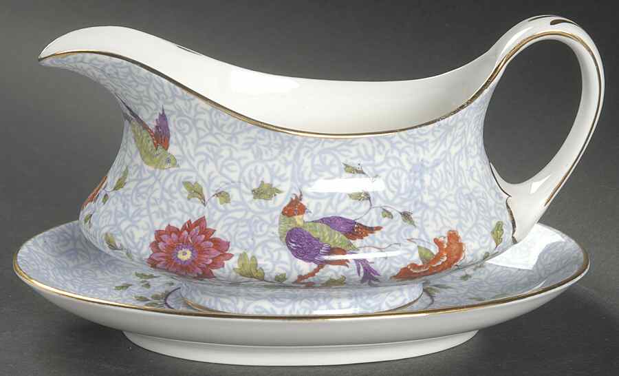 Bird of Paradise Gravy Boat & Underplate by Crown Staffordshire-1