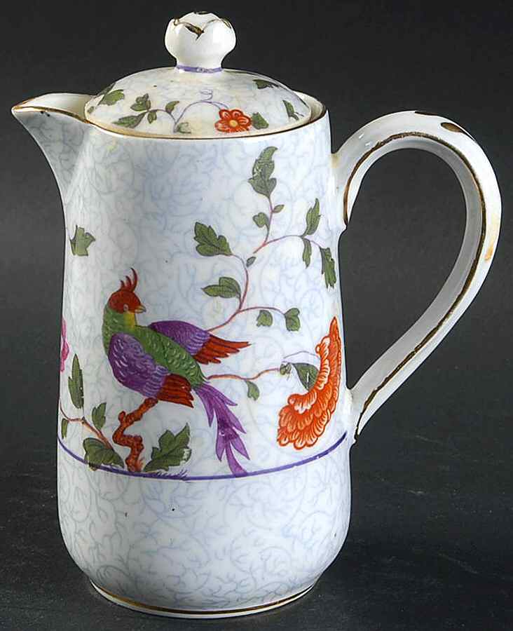 Bird of Paradise Hot Water Jug & Lid by Crown Staffordshire-1