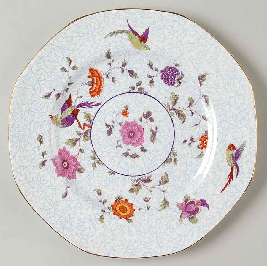 Bird of Paradise Octagonal Luncheon Plate by Crown Staffordshire-1