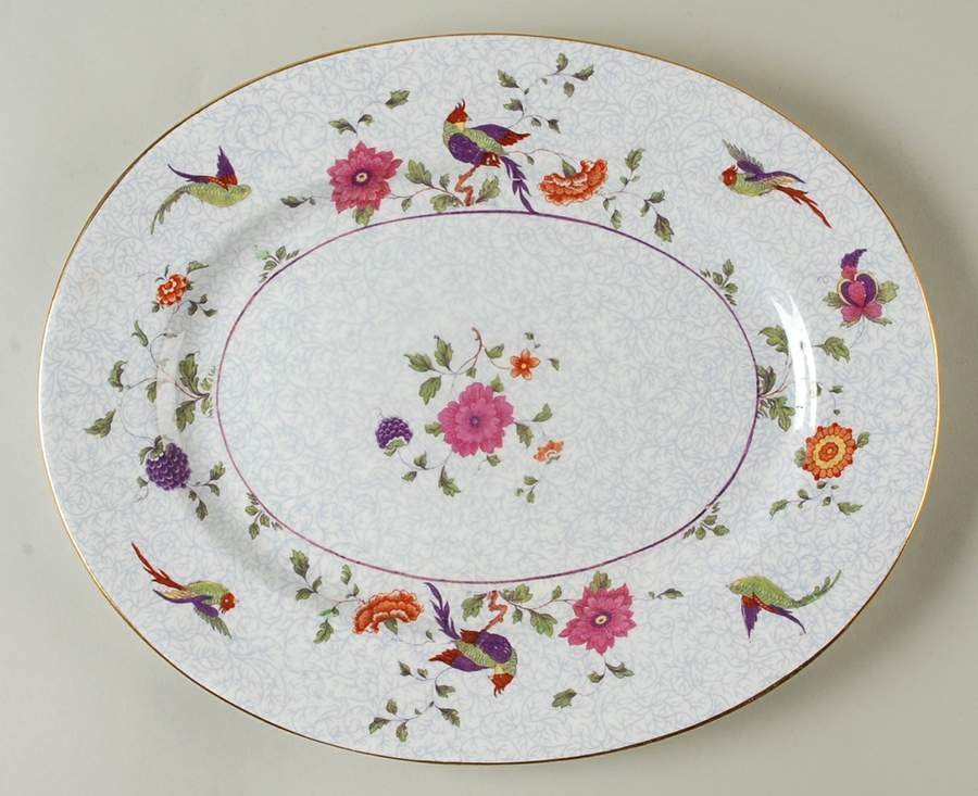 Bird of Paradise 13" Oval Serving Platter by Crown Staffordshire-1