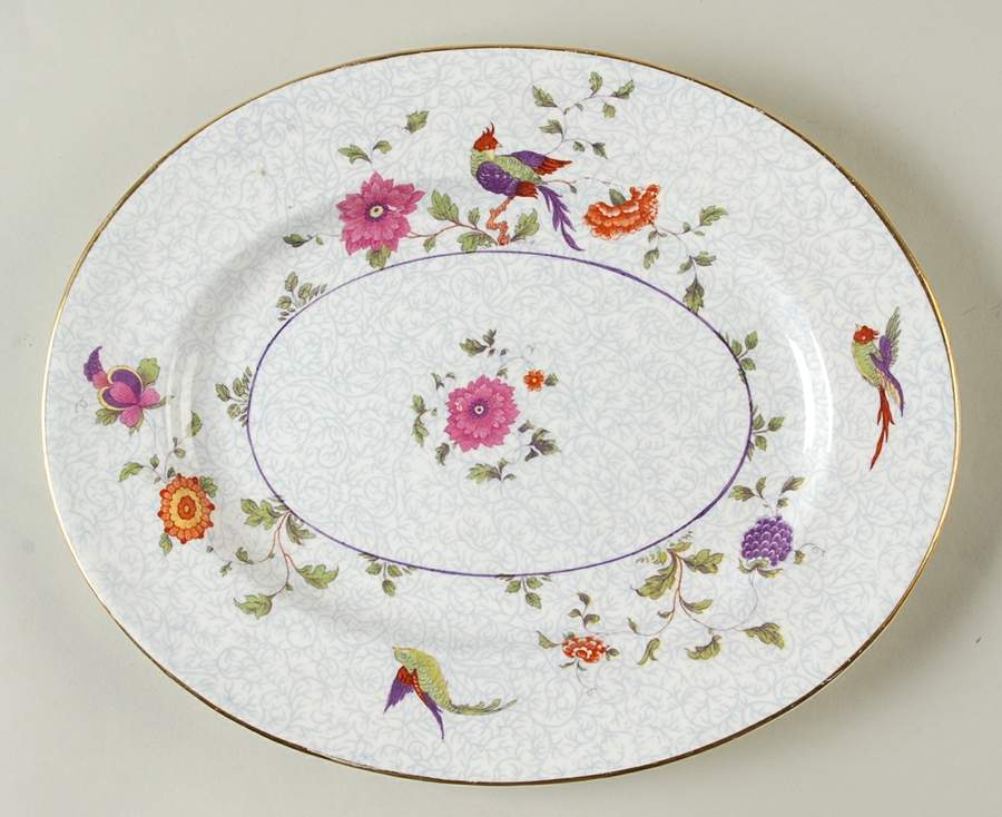 Bird of Paradise 11" Oval Serving Platter by Crown Staffordshire-1