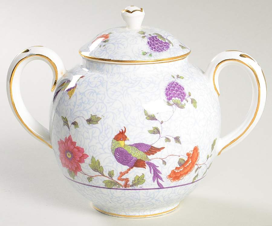 Bird of Paradise Sugar Bowl & Lid by Crown Staffordshire-1