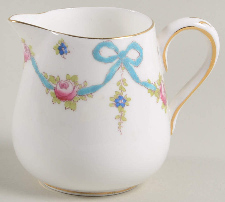 Blue Bow Mini Creamer by Crown Staffordshire-1