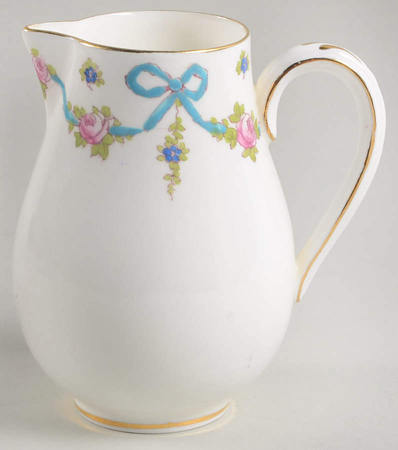 Blue Bow Creamer by Crown Staffordshire-1