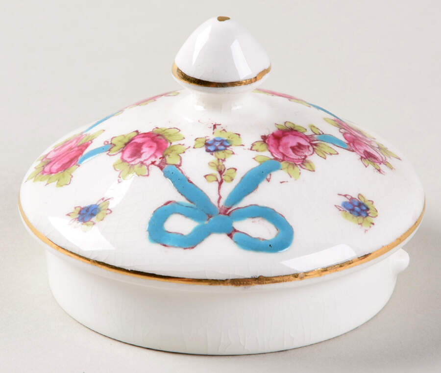 Blue Bow Lid for Creamer by Crown Staffordshire-1